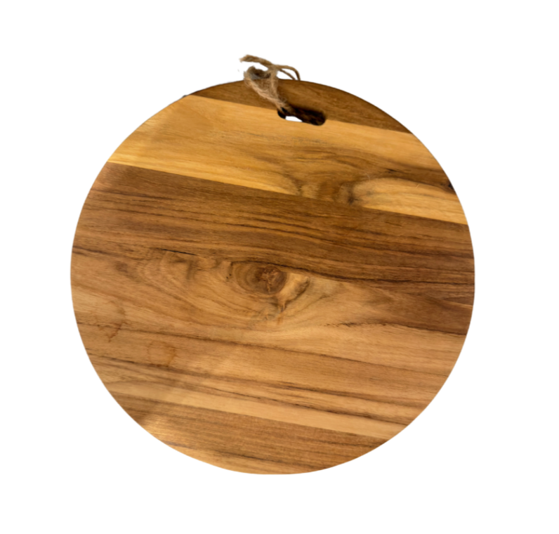 Personalized Teak Round Cutting Board