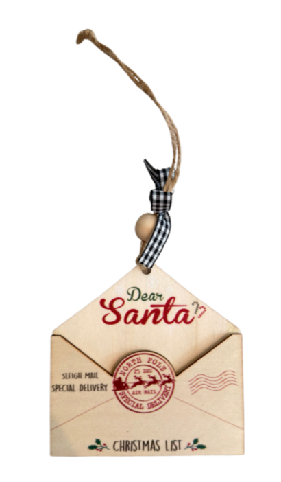 Personalized 'Dear Santa' Wooden Envelope